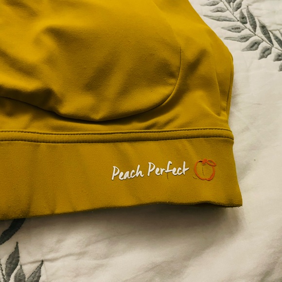 Women’s Peach Perfect Sports Bra Mustard Yellow Size M - Picture 2 of 5